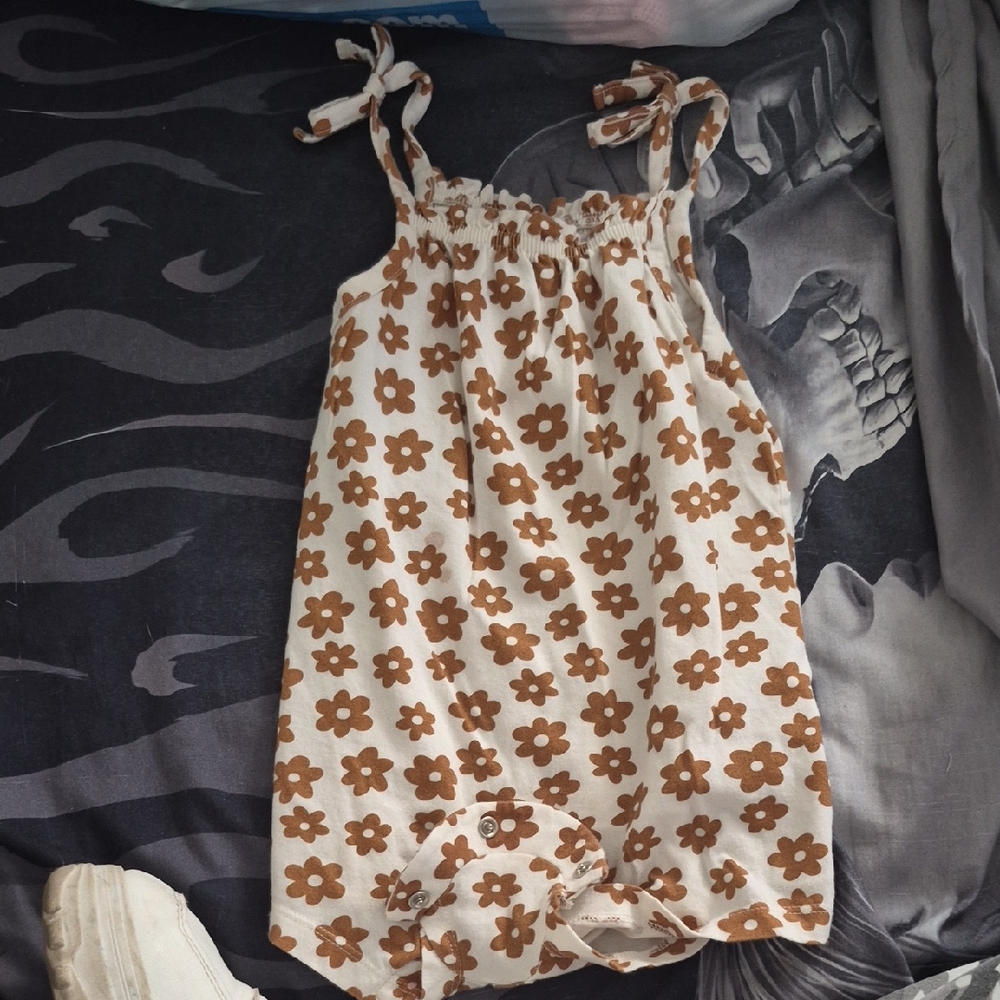 Old Navy Kids Dress with Brown Floral Pattern